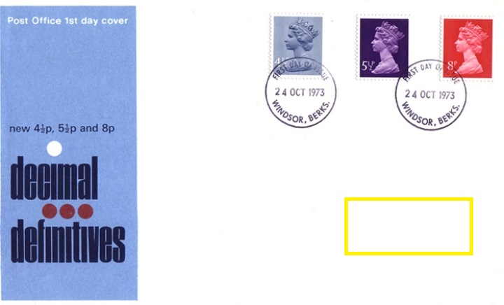 1973 GB - FDC - 4½p, 5½p & 8p Changed Definitives (Addressed)